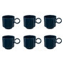 Voir la diapositive 1 : SECRET DE GOURMET Lot de 6 Mugs en Céramique  Anne  38cl Bleu Encre