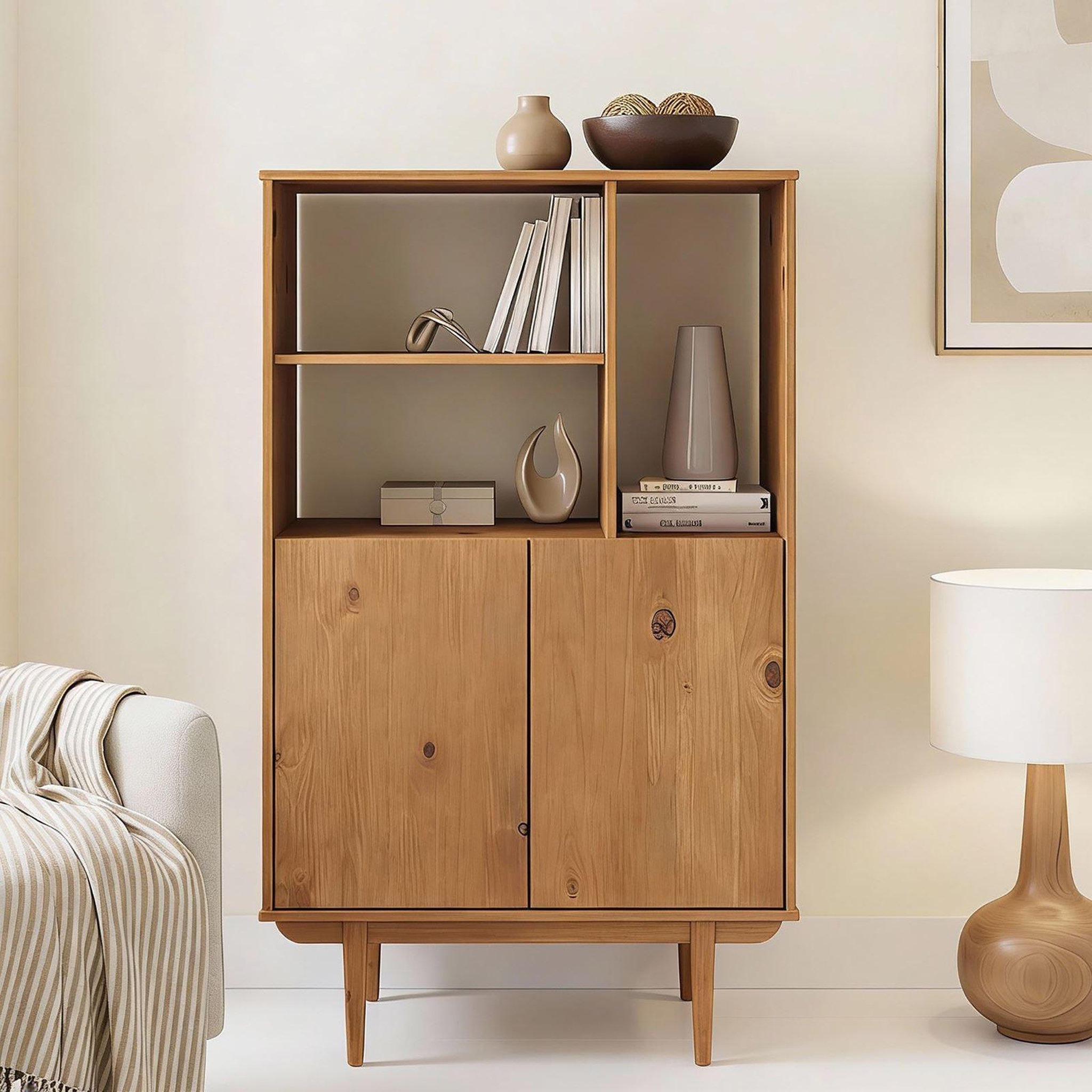 Voir la diapositive 2 : IDIMEX Buffet haut SIMONA H 133 cm en bois massif