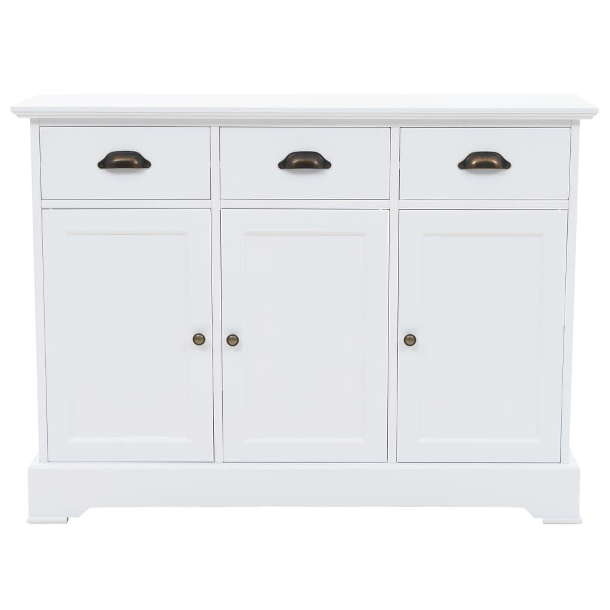 Voir la diapositive 2 : VIDAXL Buffet avec 3 portes mdf et bois de pin 105x35x77,5 cm