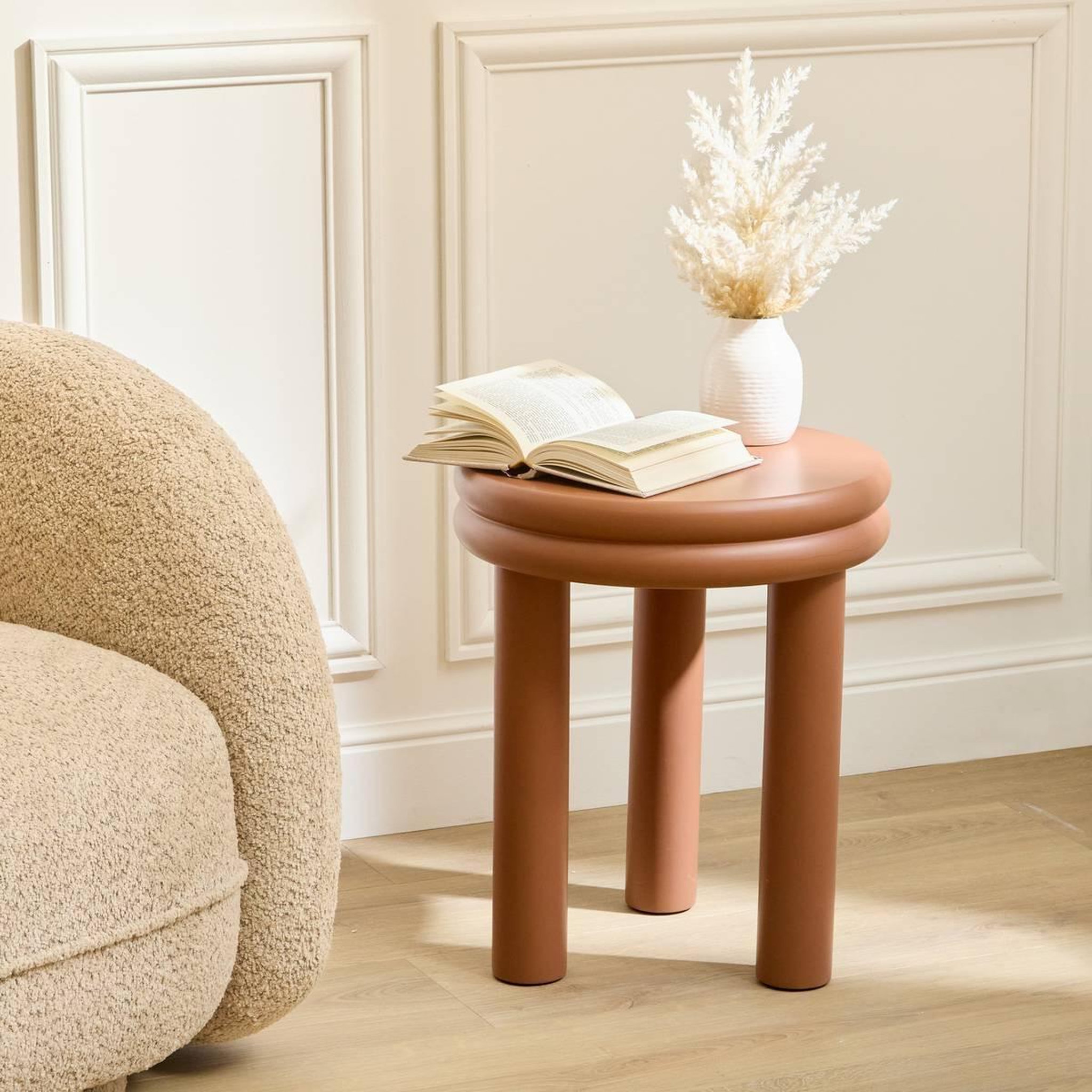 Voir la diapositive 5 : ATMOSPHERA Table d'Appoint Ronde  Plump  47cm Rouille