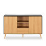 Voir la diapositive 4 : VS VENTA-STOCK Buffet Apolo 2 portes 1 tiroir, couleur noir/bois