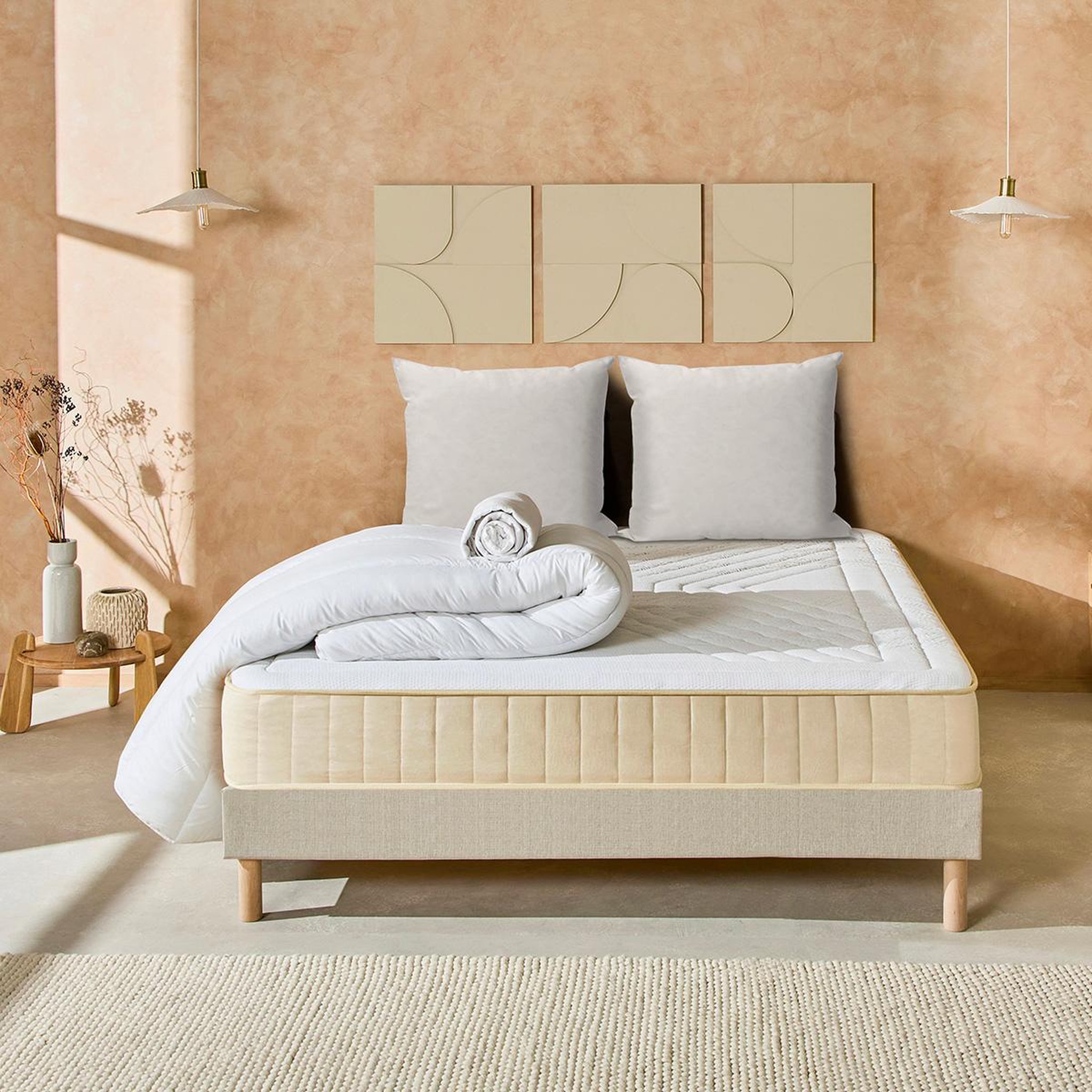Voir la diapositive 2 : NUIT DE COTON Nuit de coton | pack prêt à dormir symphonie 2.0 | matelas mémoire de forme + sommier + accessoires