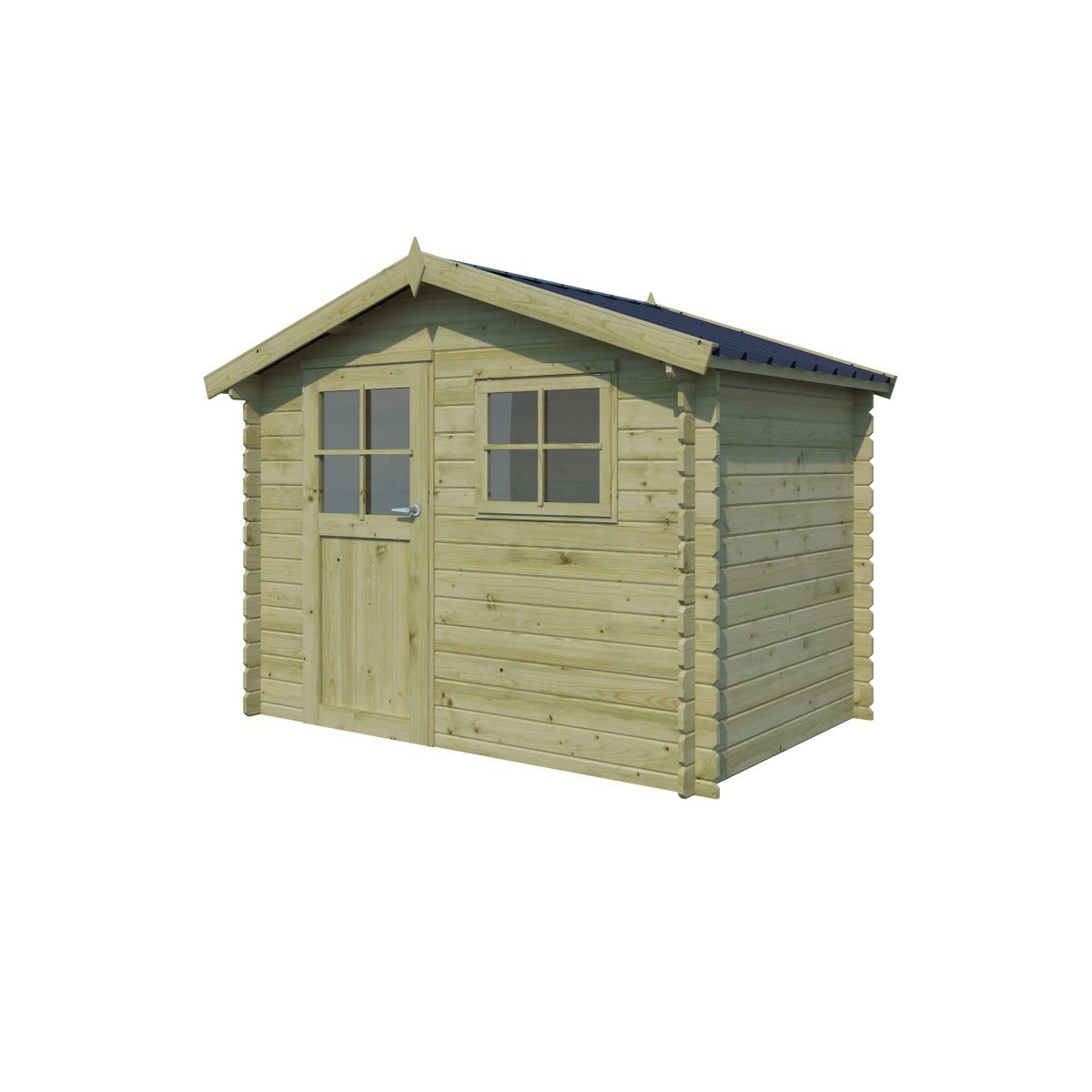 GARDENAS NV Abri de jardin bois - bac acier - autoclavé - 2,95m x 2,05m - LIENA