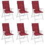Voir la diapositive 4 : VIDAXL Coussins de chaise de jardin a dossier haut lot de 6 bordeaux