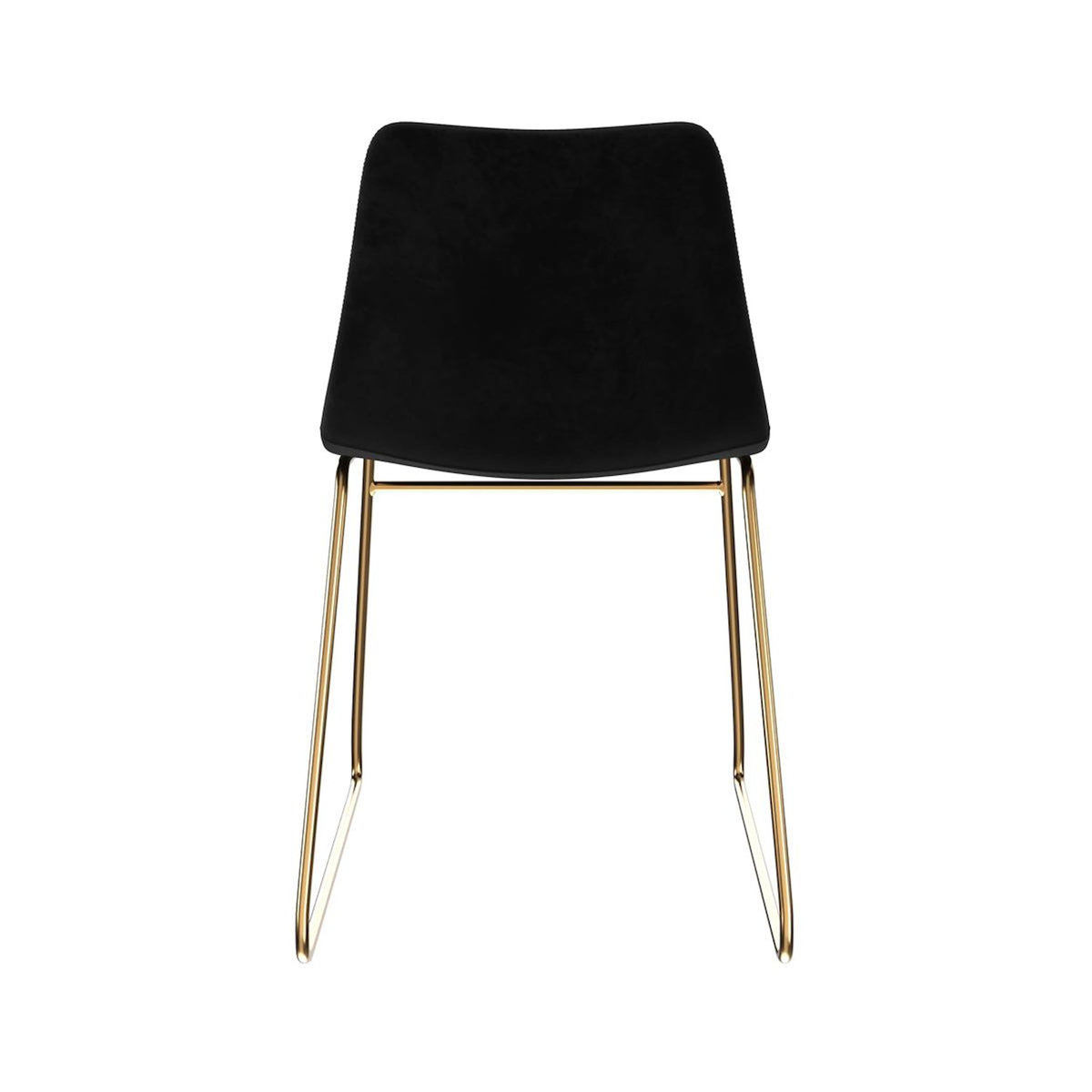 Rendez vous déco Lot de 2 chaises en velours noir et pieds en métal doré-Gaspard