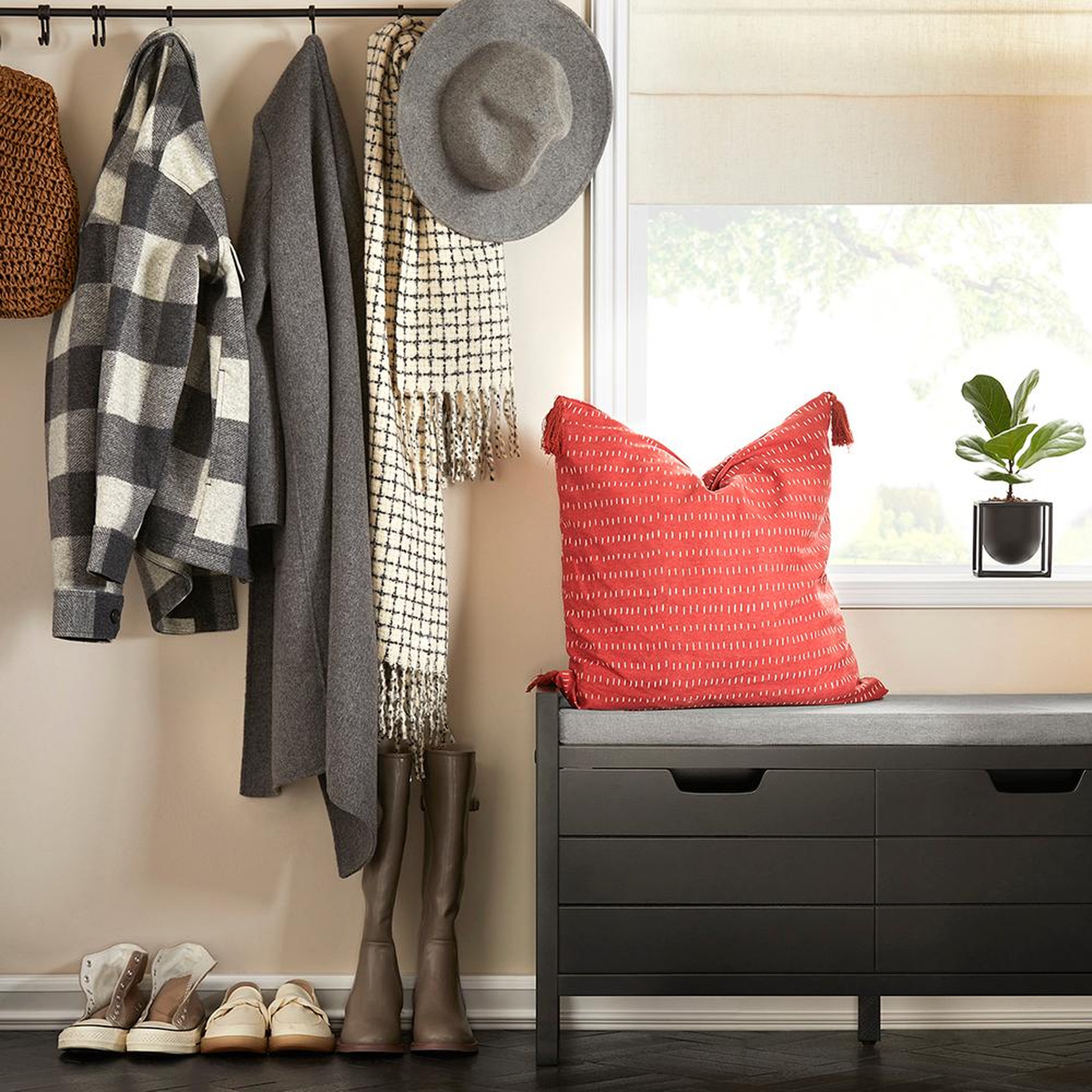 Voir la diapositive 6 : SOBUY SoBuy - Banc de rangement à chaussures avec deux portes - Moderne - FSR63-II