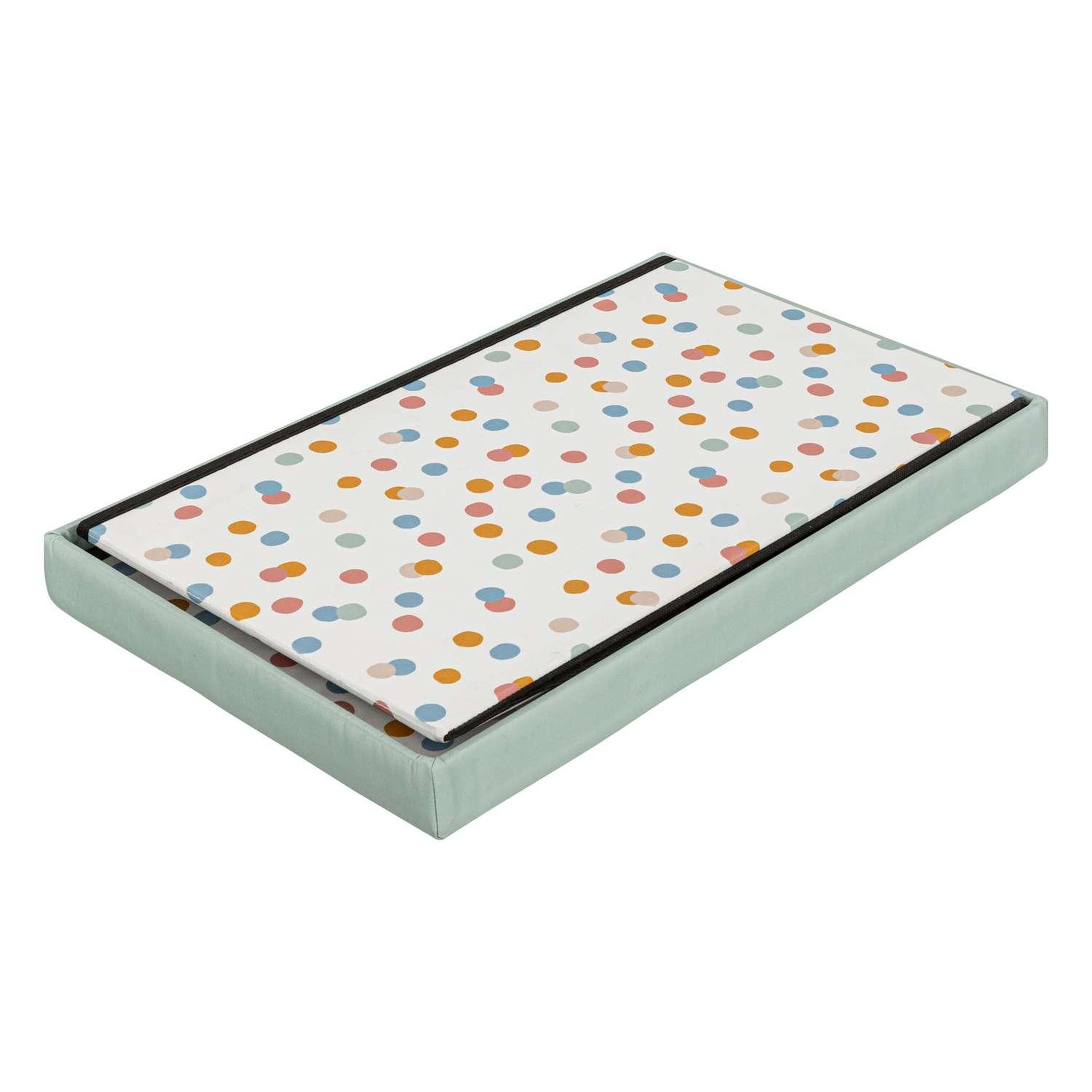 Voir la diapositive 5 : ATMOSPHERA Pouf de rangement pliant POIS - Bleu
