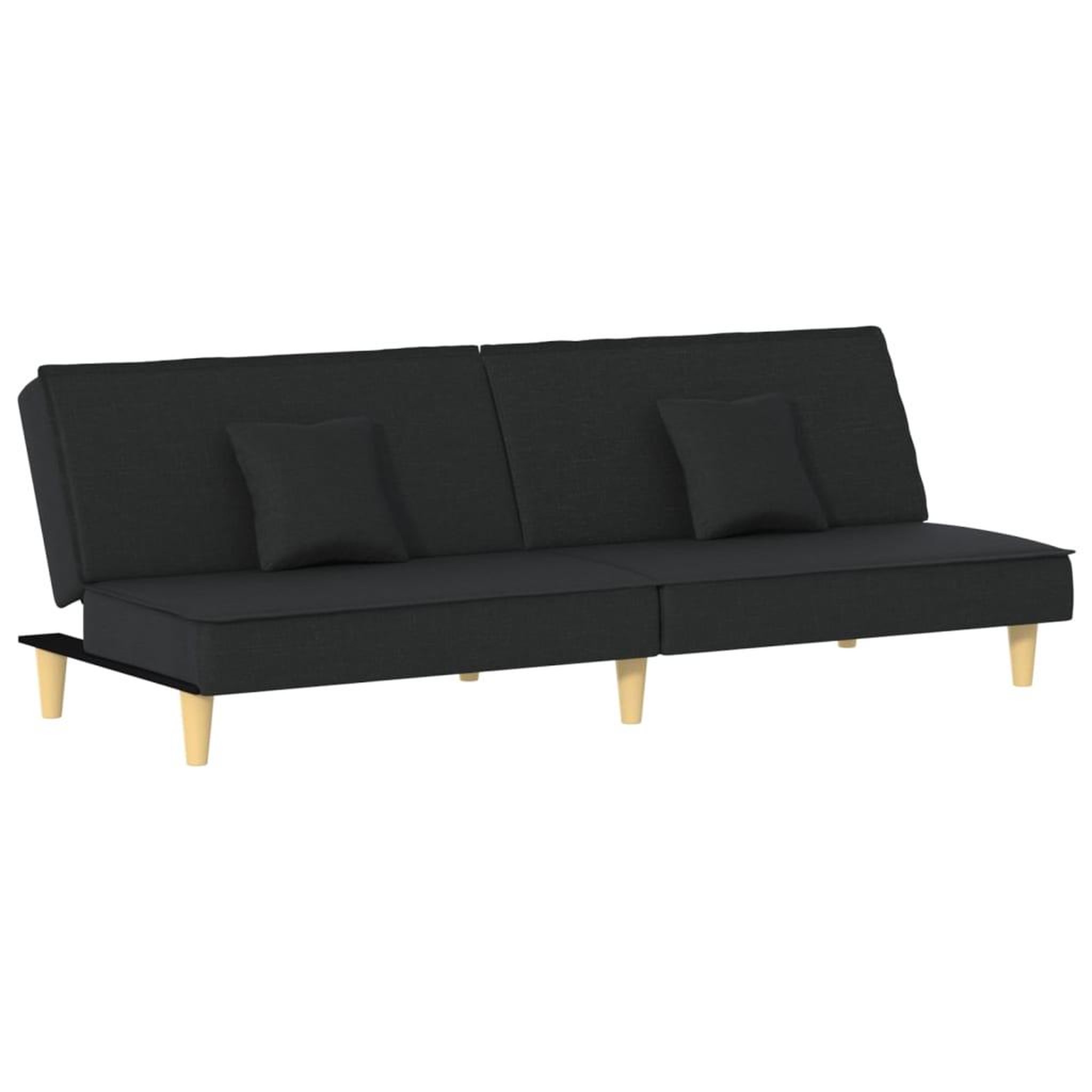 Voir la diapositive 2 : VIDAXL Canape-lit noir tissu
