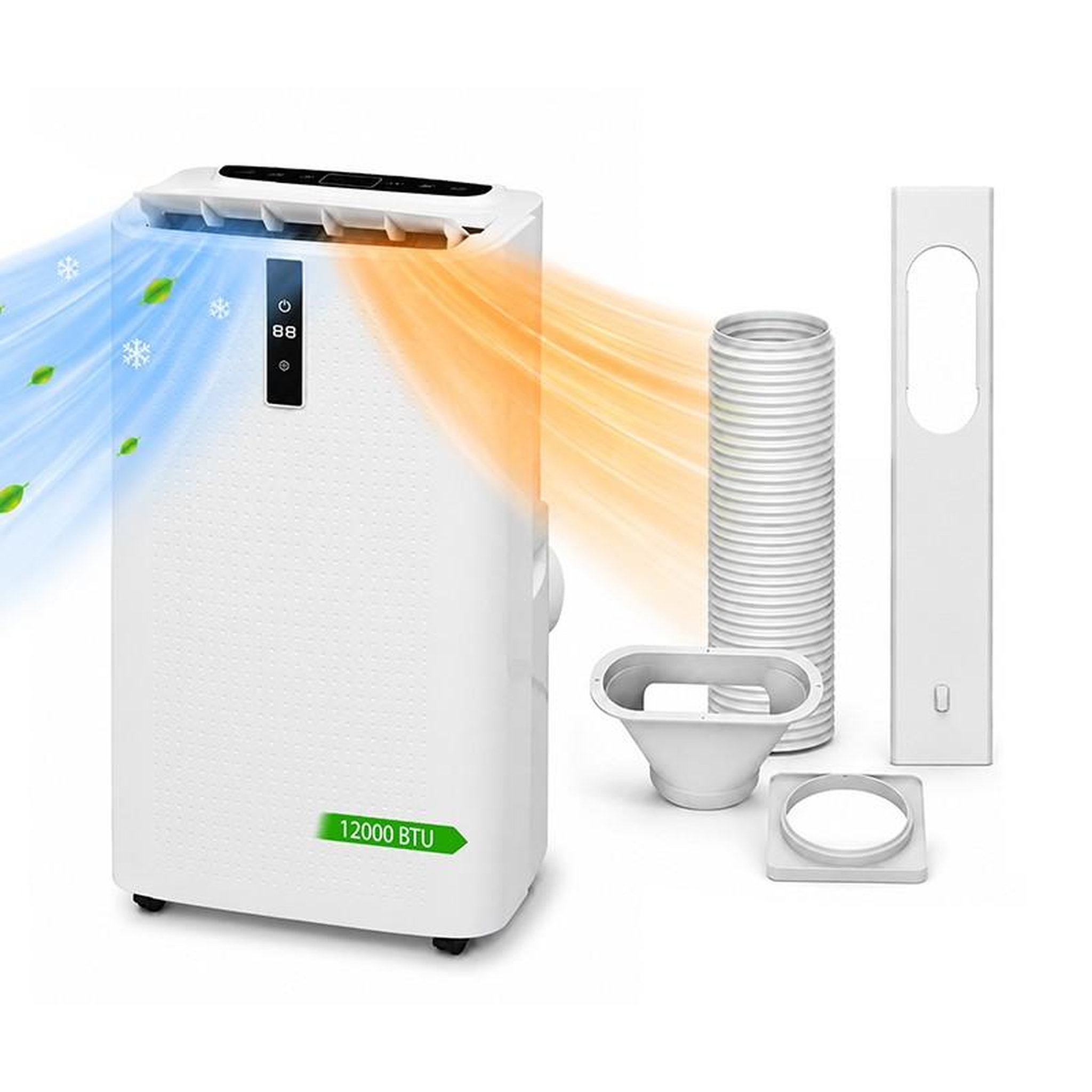 F&F Climatiseur mobile 4 en 1 - 12 000 btu - chauffage - déshumidificateur