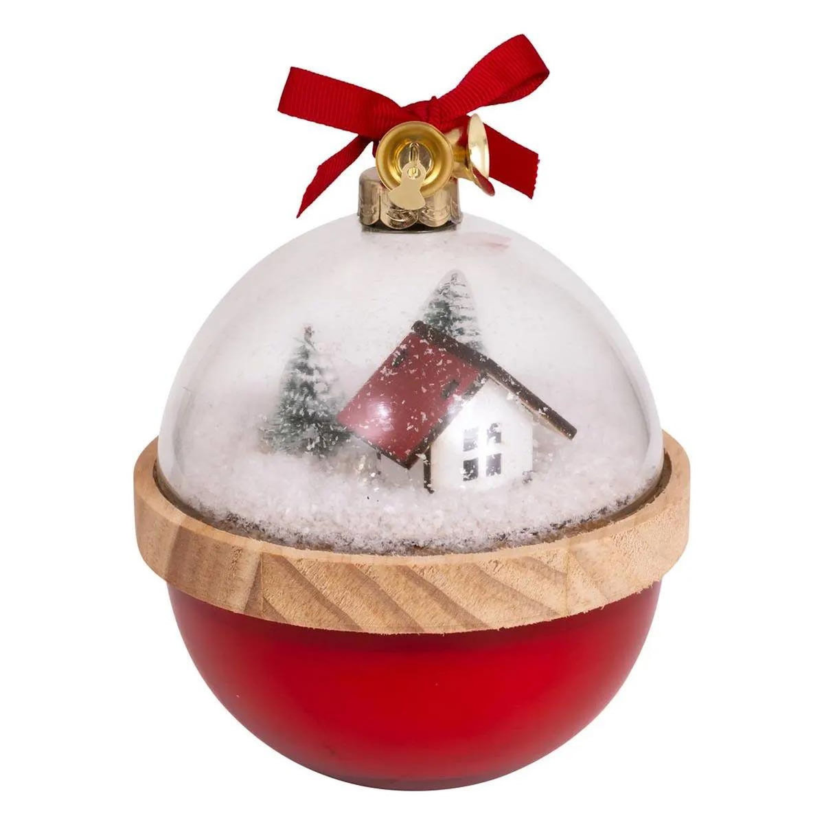 ATMOSPHERA Bougie Parfumée de Noël  Boule à Neige  130g Rouge