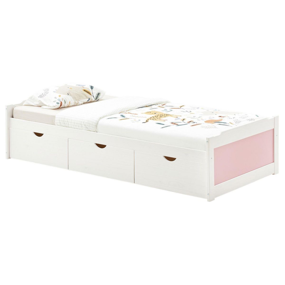 IDIMEX Lit fonctionnel en pin MIA, 90 x 200 cm