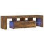 Voir la diapositive 2 : VIDAXL Meuble TV avec lumieres LED Chene fume 140x36,5x40 cm
