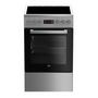 Voir la diapositive 1 : Beko Cuisinière vitrocéramique 55l 4 feux inox - FSE57300GX