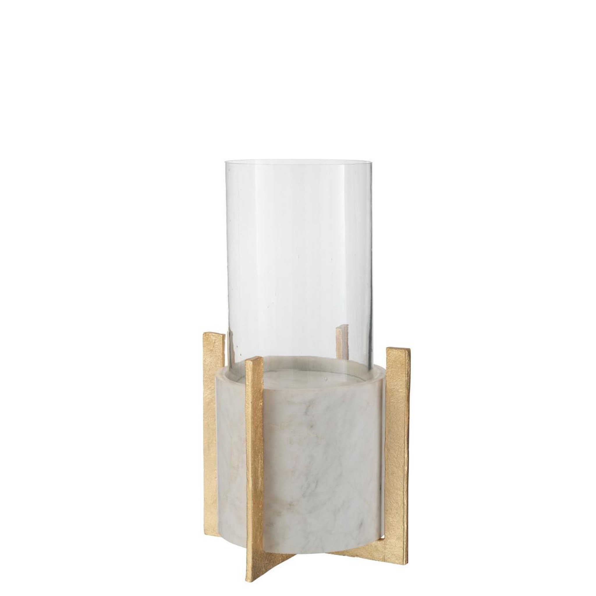 Voir la diapositive 2 : J-LINE Photophore Design  Base Marbre  38cm Gris