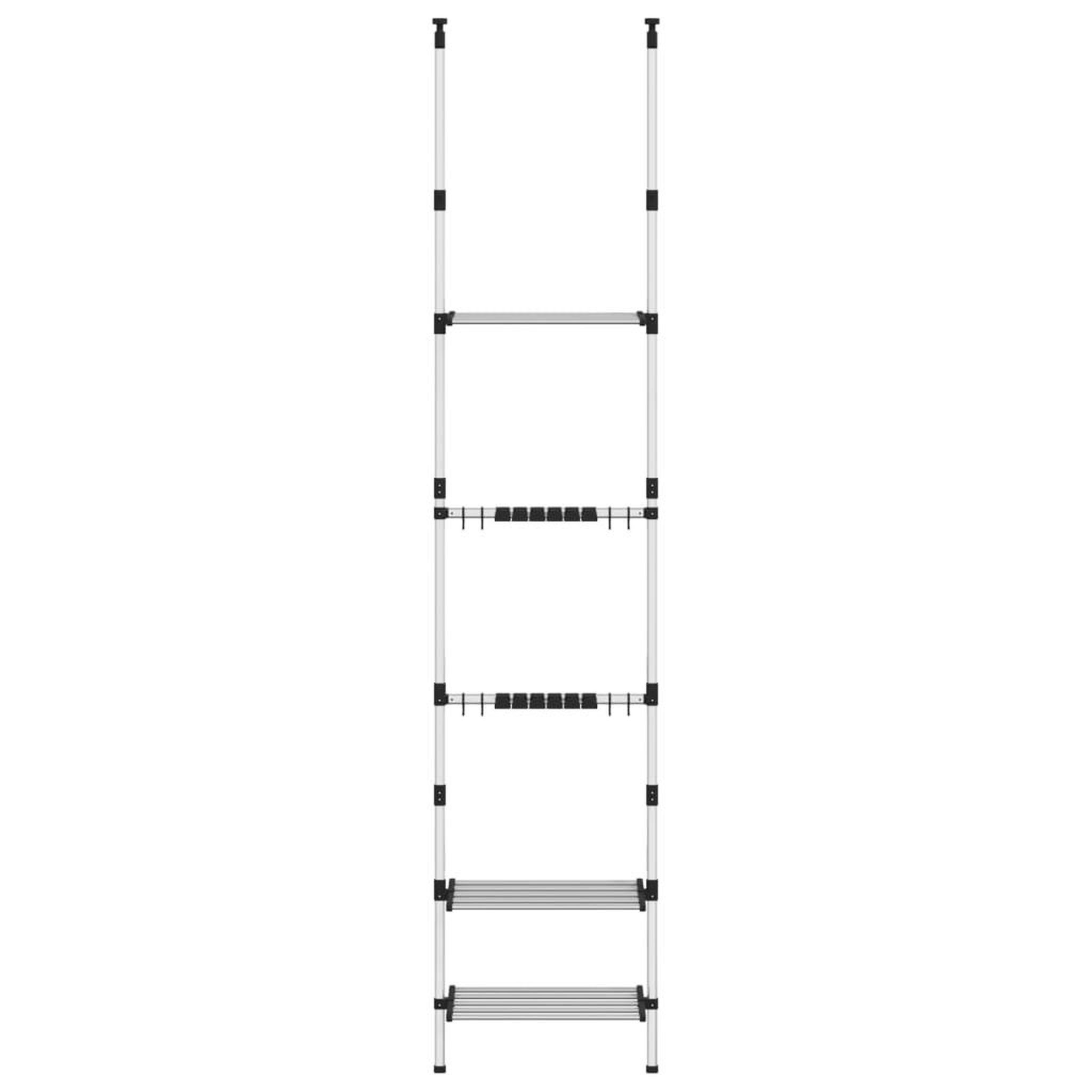 Voir la diapositive 3 : VIDAXL Support de jardin telescopique a 3 etageres Argente Aluminium