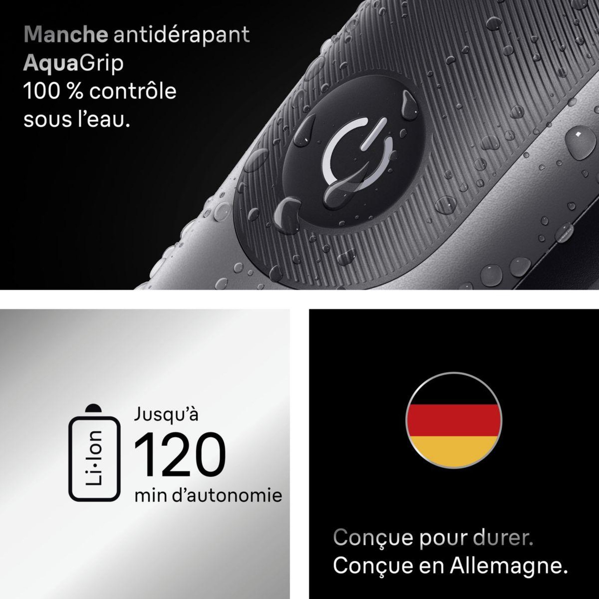 Voir la diapositive 5 : BRAUN Tondeuse multi usages aio7560, 14 hauteurs de coupe, précision 0,5 mm, autonomie 120 mn