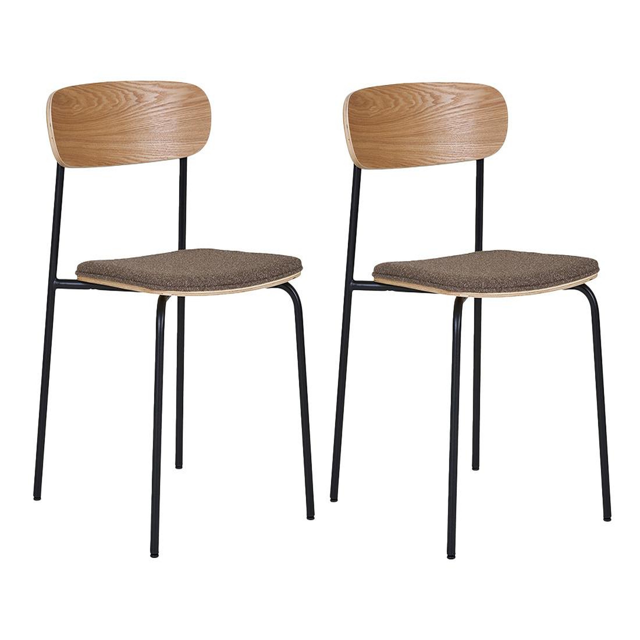 Voir la diapositive 2 : BEST MOBILIER Zoe - lot de 2 chaises en bois de frêne - pieds en acier