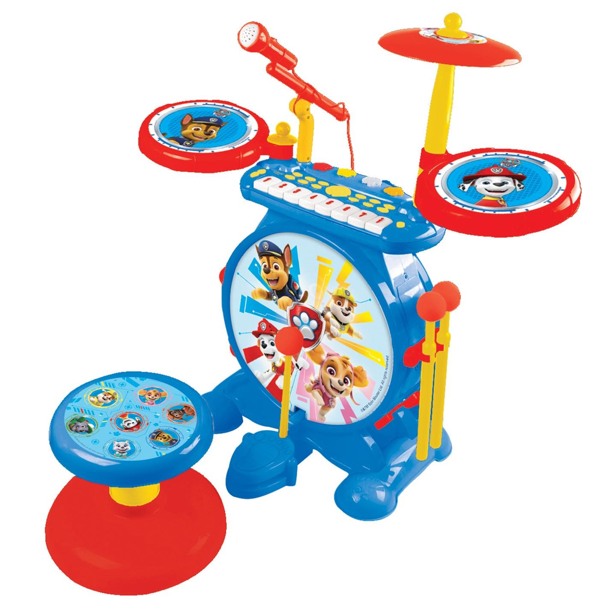 Voir la diapositive 2 : Lexibook Mon Rock Band Pat Patrouille Batterie Lumineuse Complète