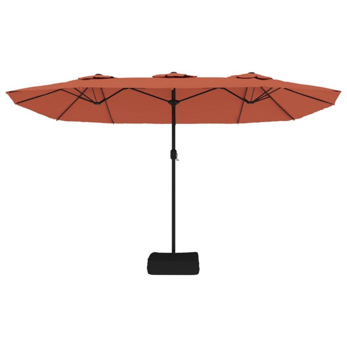 VIDAXL Parasol de jardin a double tete avec LED terre cuite 449x245 cm