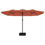Voir la diapositive 5 : VIDAXL Parasol de jardin a double tete avec LED terre cuite 449x245 cm