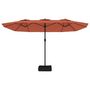 Voir la diapositive 5 : VIDAXL Parasol de jardin a double tete avec LED terre cuite 449x245 cm
