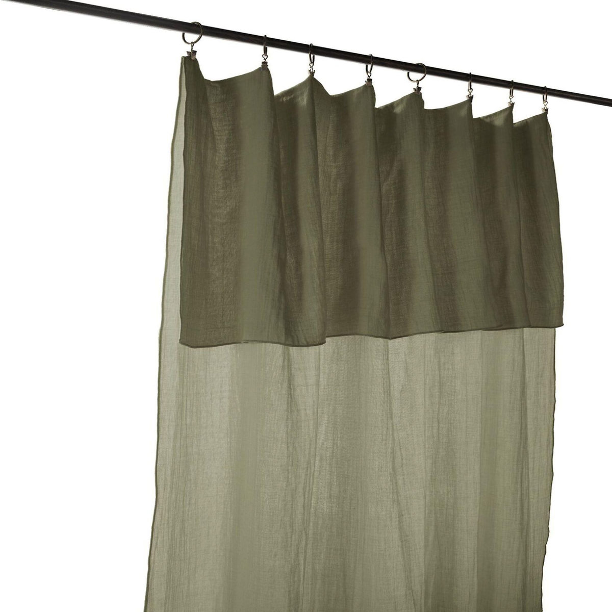 Home collection Rideau ajustable 100% gaze de coton 8 anneaux pince