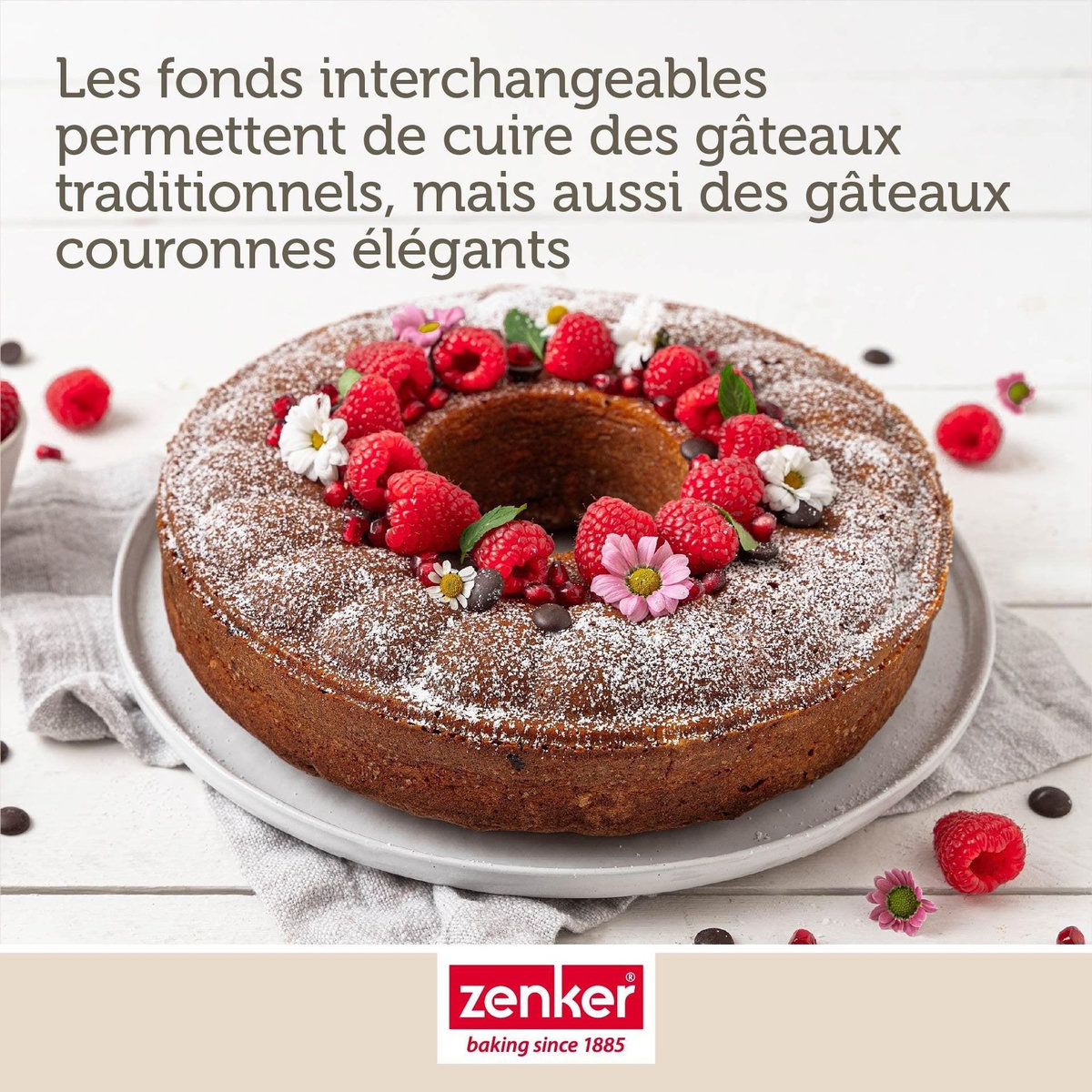 ZENKER Moule à manqué et à savarin double fond 24 cm Zenker PerfectBack+
