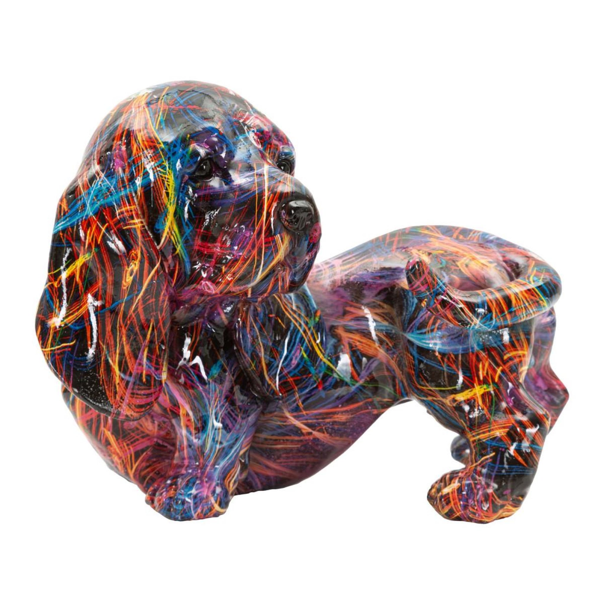 Paris Prix Statuette teckel en résine  psyco  20cm multicolore