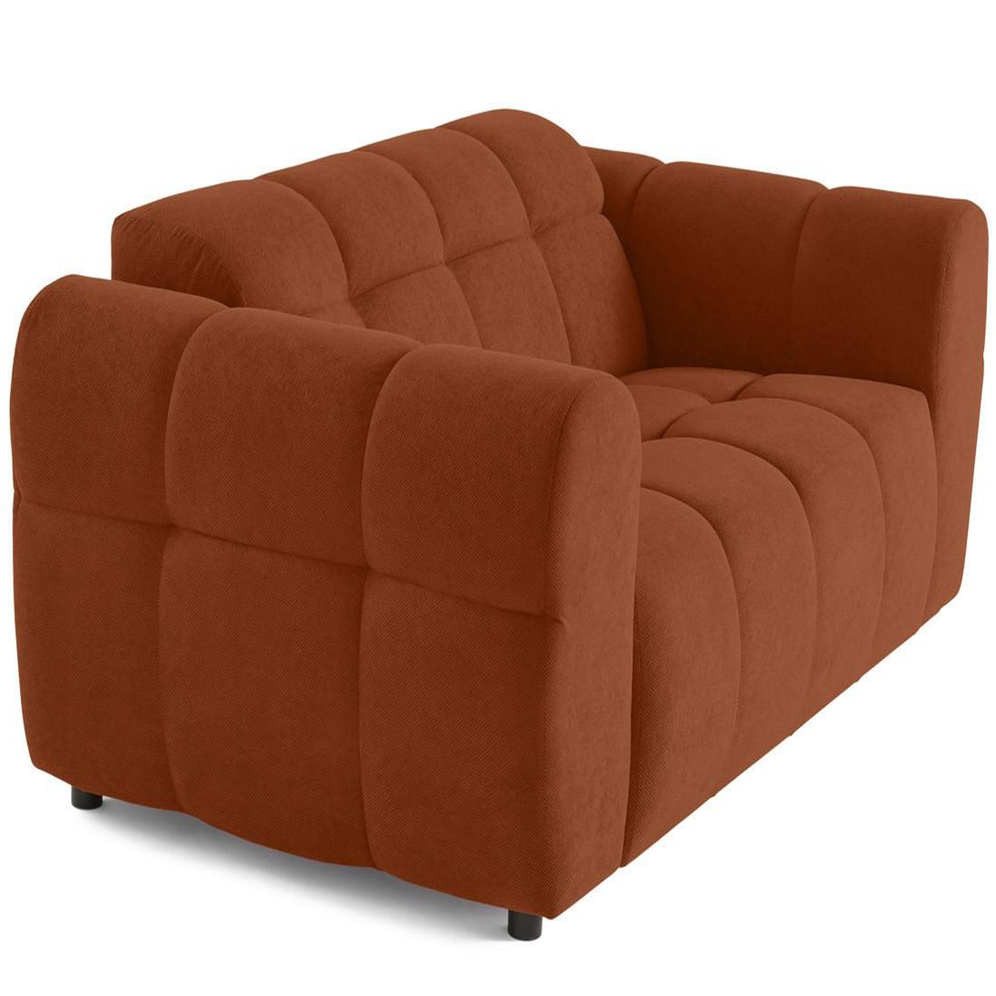 Voir la diapositive 2 : BEST MOBILIER Ray - canapé droit 2 places en tissu texturé
