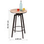 Voir la diapositive 3 : DIVERS Table haute ronde design industriel Factory - Diam. 60 x H. 93 cm - Marron