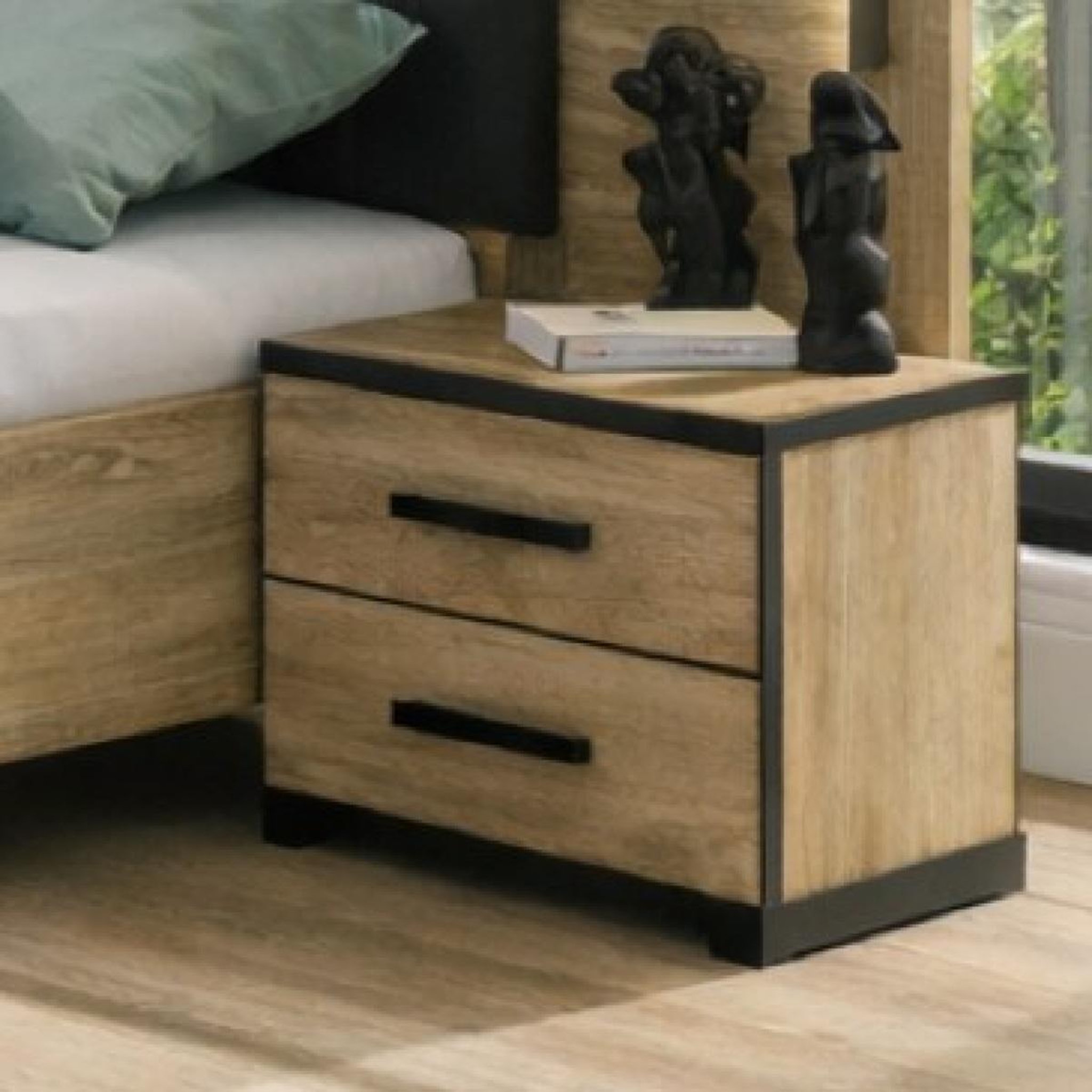 Voir la diapositive 2 : JLC KREATION Chevet en bois style industriel PIERRE