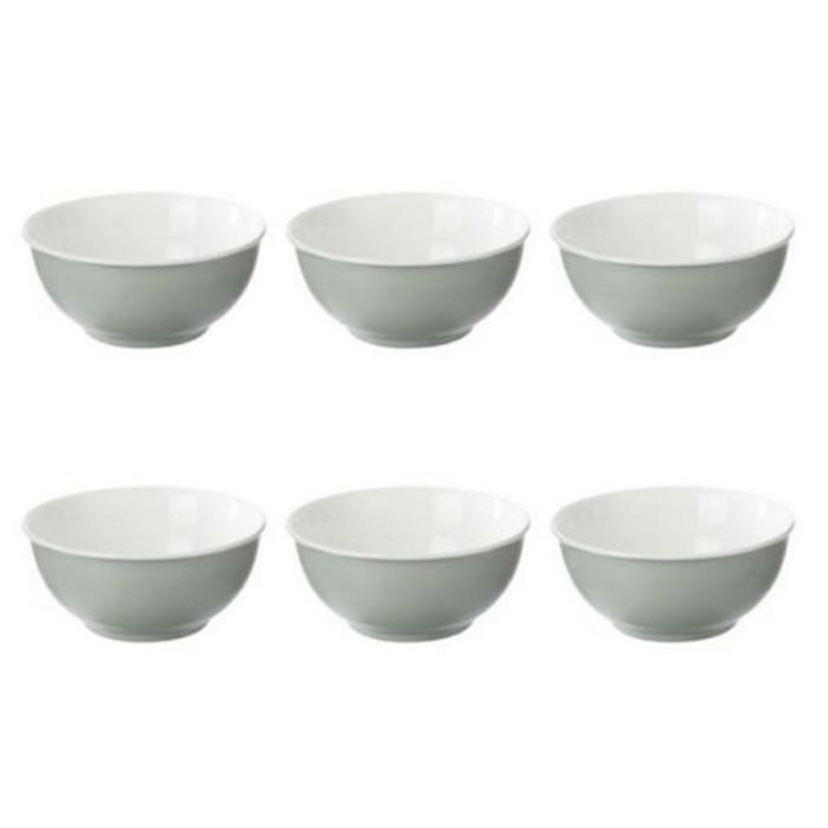 SECRET DE GOURMET Lot de 6 Bols en Porcelaine  Nature  52cl Menthe