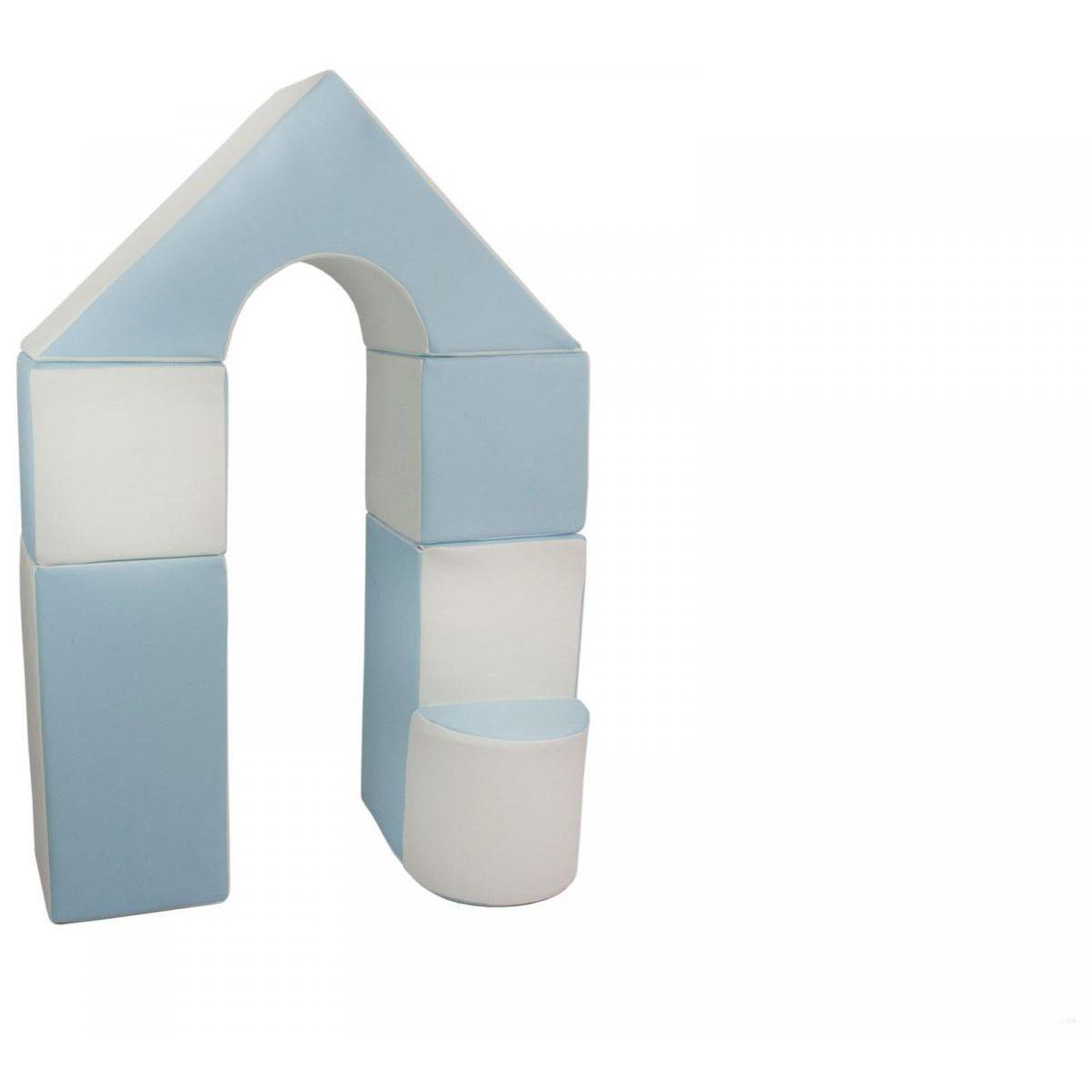 VELINDA Petit château - lot de 11 blocs en mousse pour le jeu blanc, bleu (pastel)
