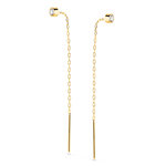 L'ATELIER D'AZUR Boucles d'Oreilles Or 18 Carats 750/000 Jaune Pendantes - Zirconium
