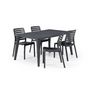 Voir la diapositive 3 : ALLIBERT JARDIN ALLIBERT JARDIN Table Lima 160 6 personnes - Design contemporain - Graphite