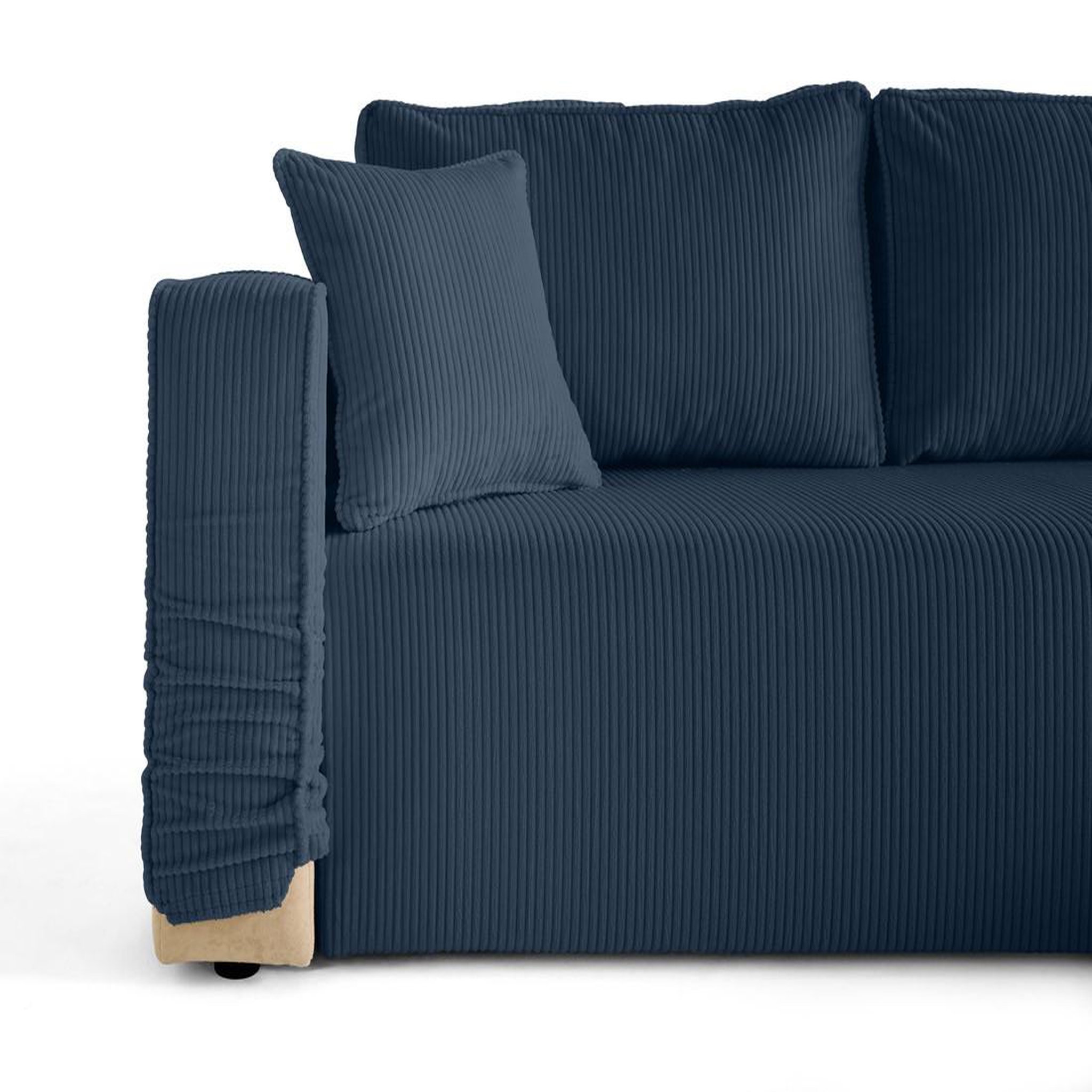 Voir la diapositive 2 : BEST MOBILIER Topaze - canapé d'angle déhoussable réversible 4 places en velours côtelé