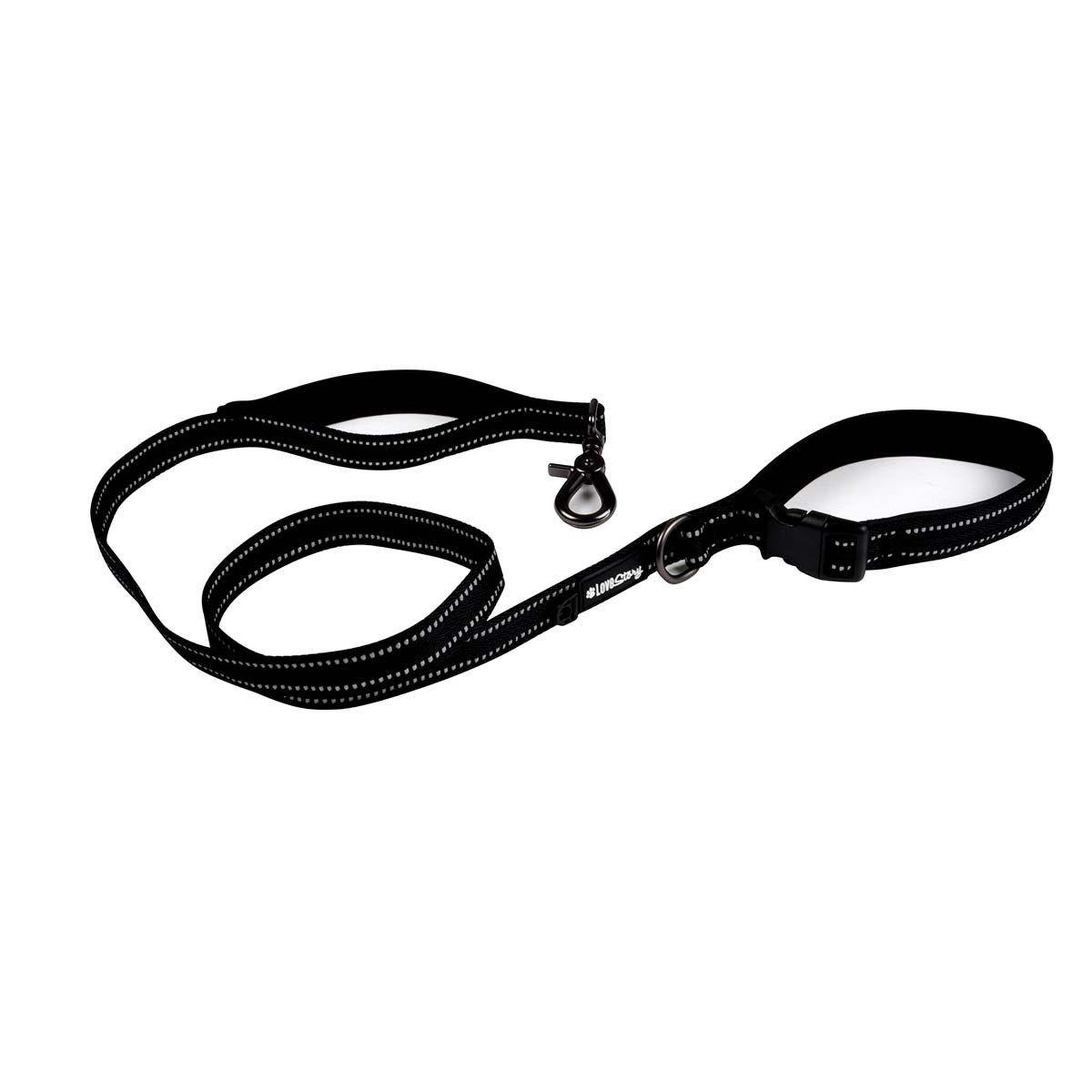 HOMEA Laisse pour chien  double poignées  150cm noir