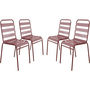 Voir la diapositive 1 : Habitat et Jardin Lot de 4 chaises de jardin en métal empilables  Bilbao  - Terracotta
