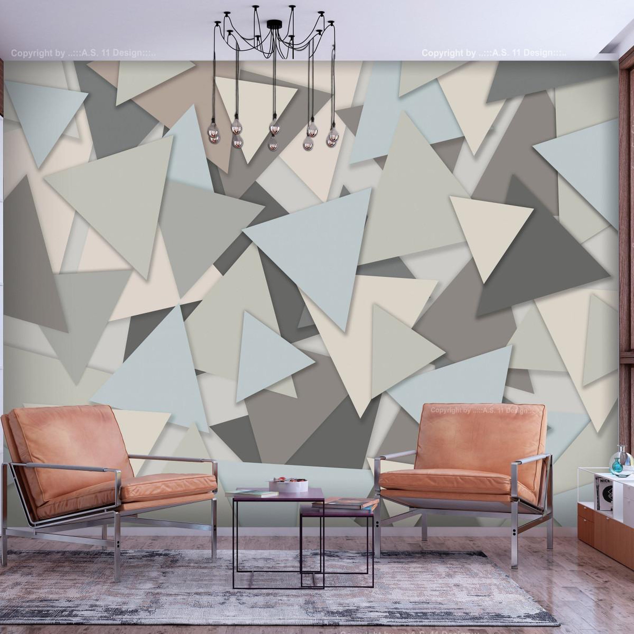 Paris Prix Papier peint  geometric puzzle. Coloris disponibles : Multicolore