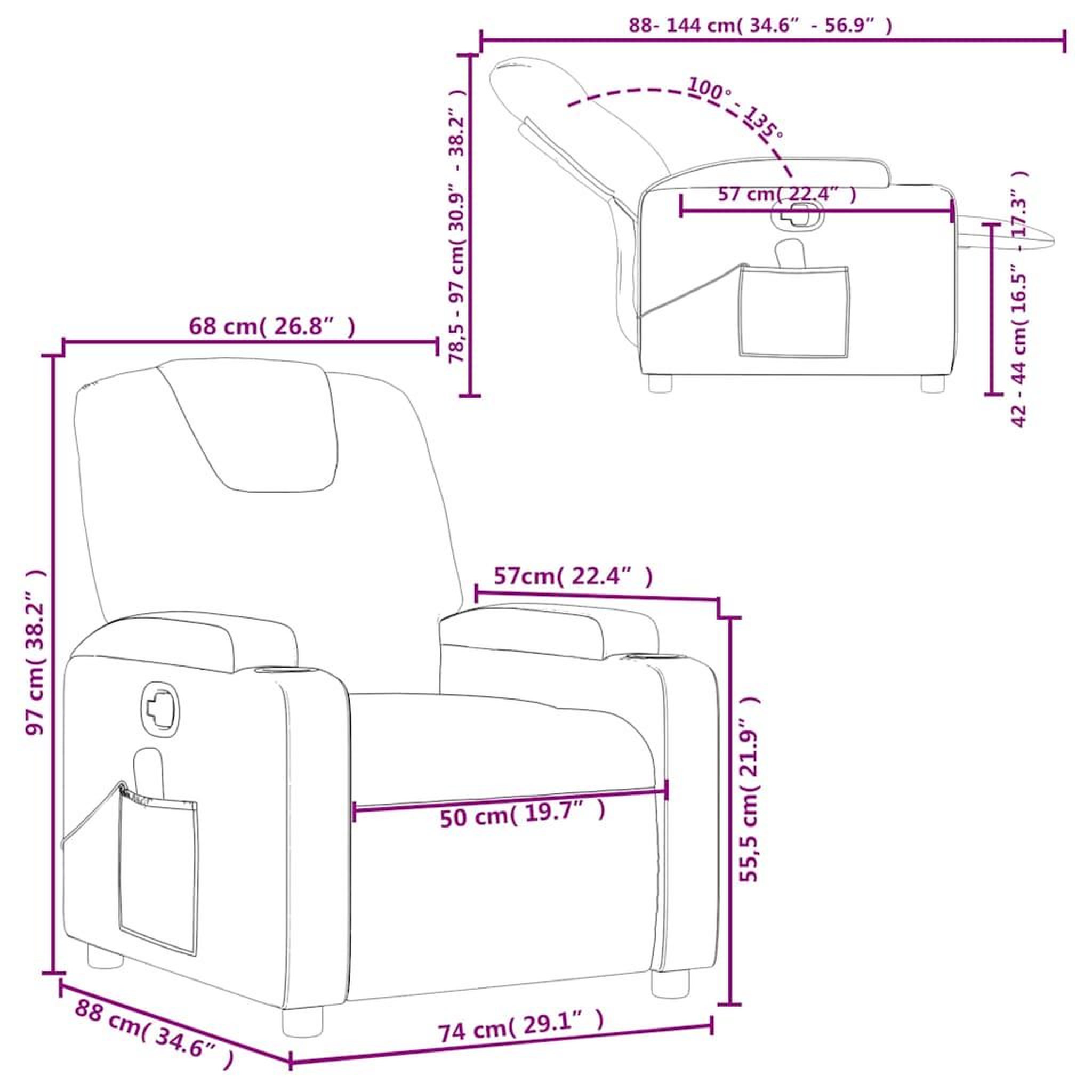 Voir la diapositive 6 : VIDAXL Fauteuil de massage inclinable Gris clair Tissu