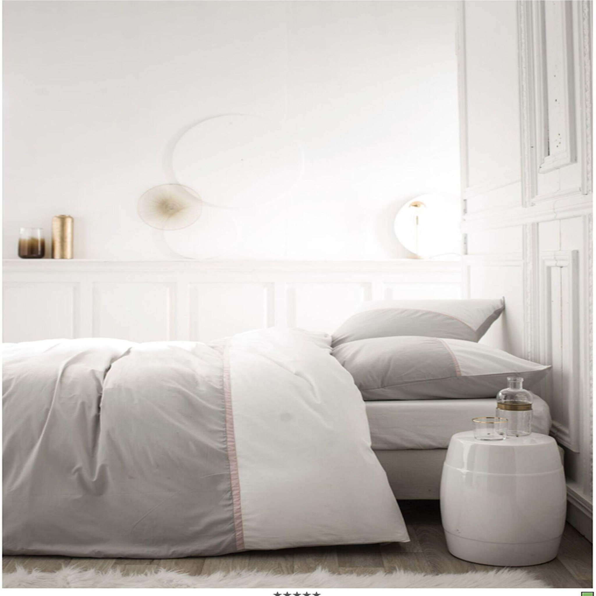 Home collection Parure de housse de couette avec taies percale. Coloris disponibles : Gris