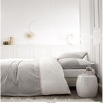 Home collection Parure de housse de couette avec taies percale. Coloris disponibles : Gris