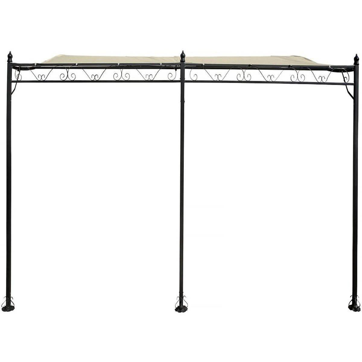 Habitat et Jardin Pergola tonnelle adossée en métal - 3 x 4 m - Beige