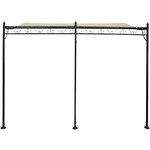 Habitat et Jardin Pergola tonnelle adossée en métal - 3 x 4 m - Beige