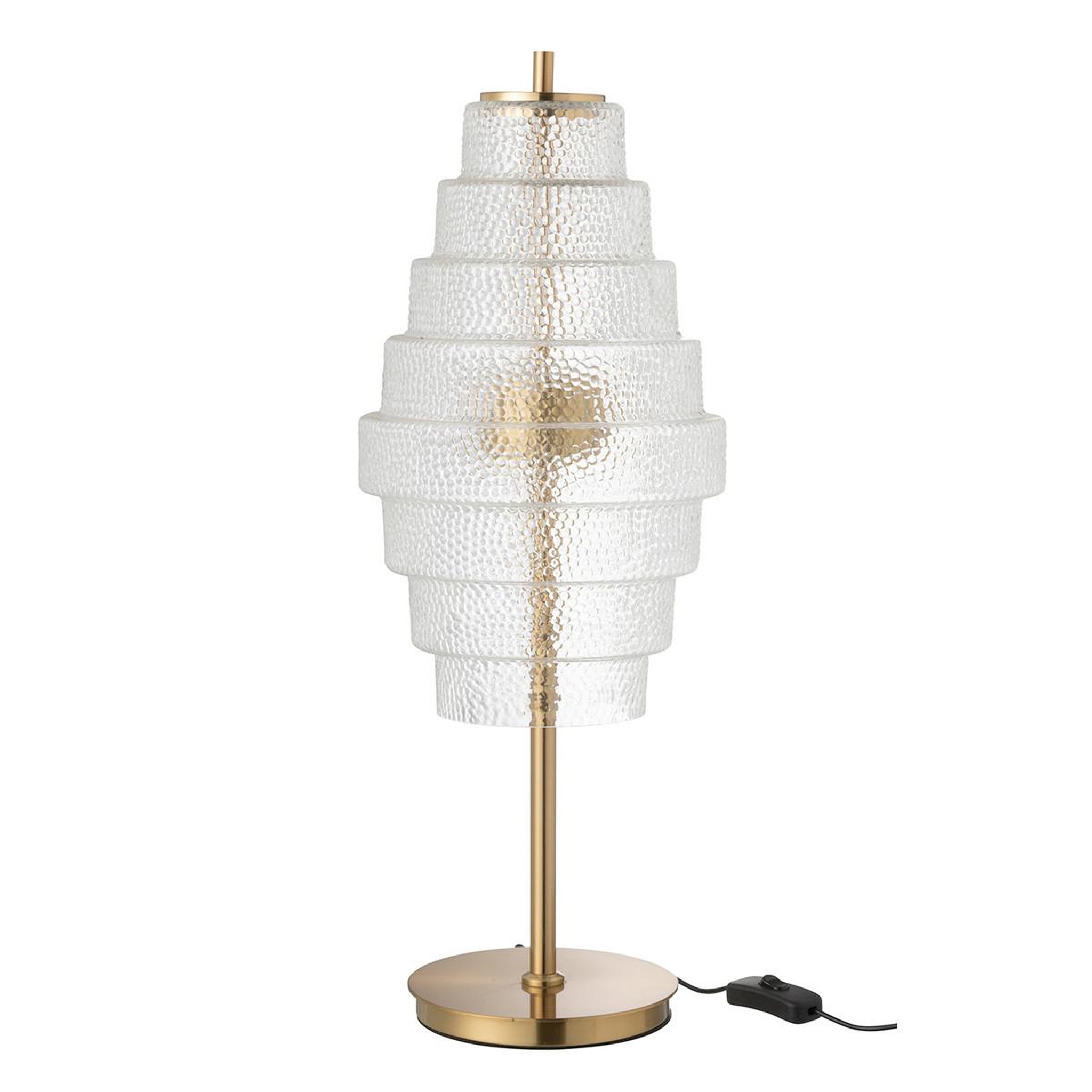 J-LINE Lampe à poser led en verre  elena  57cm transparent