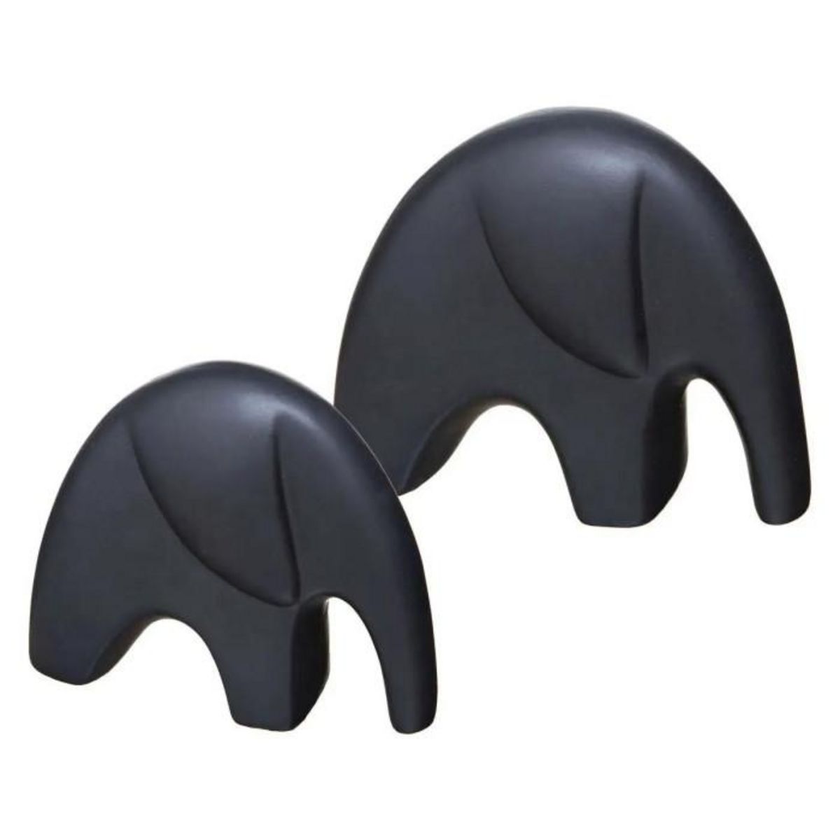 ATMOSPHERA Lot de 2 Statuettes Déco  Éléphant  18cm Noir