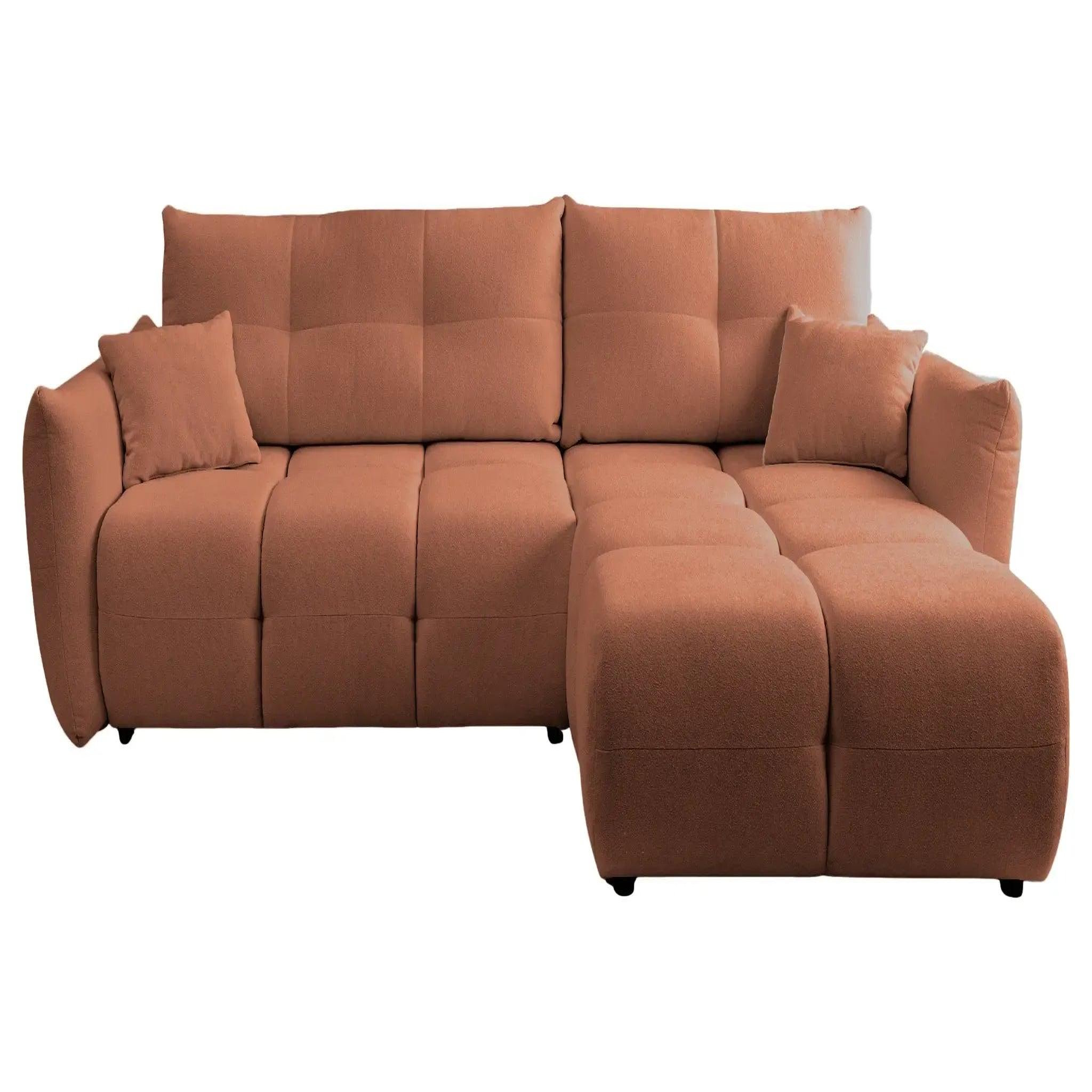 Voir la diapositive 1 : CASANOVA PARIS June - canapé d'angle convertible tissu bouclette