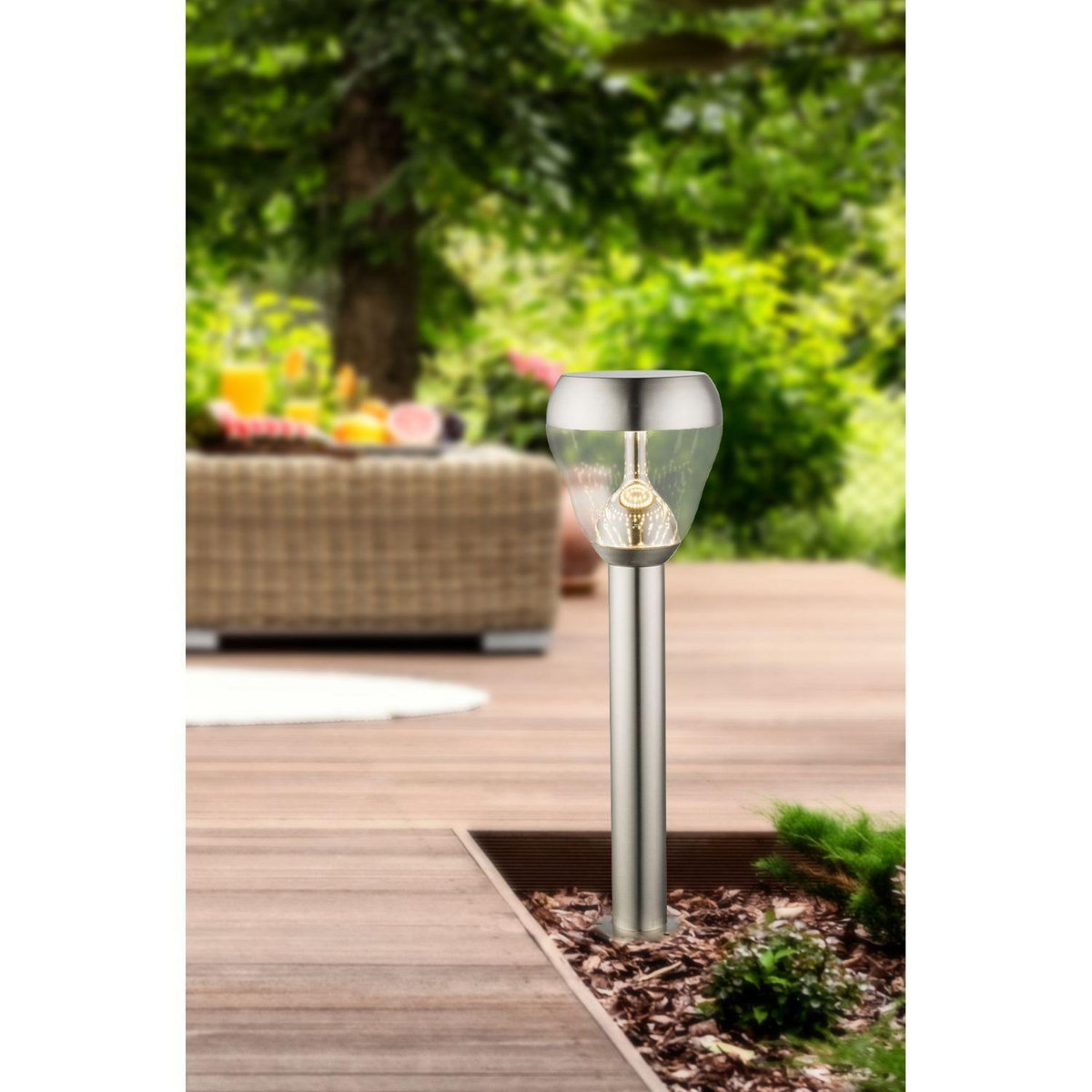 GLOBO Borne Luminaire d'extérieur H. 50 cm - Argent chromé