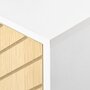 HOMCOM Buffet meuble de rangement design scandinave 2 portes avec étagère dim. 60L x 40l x 72H cm MDF panneaux particules blanc portes motif graphique aspect bois clair et acrylique