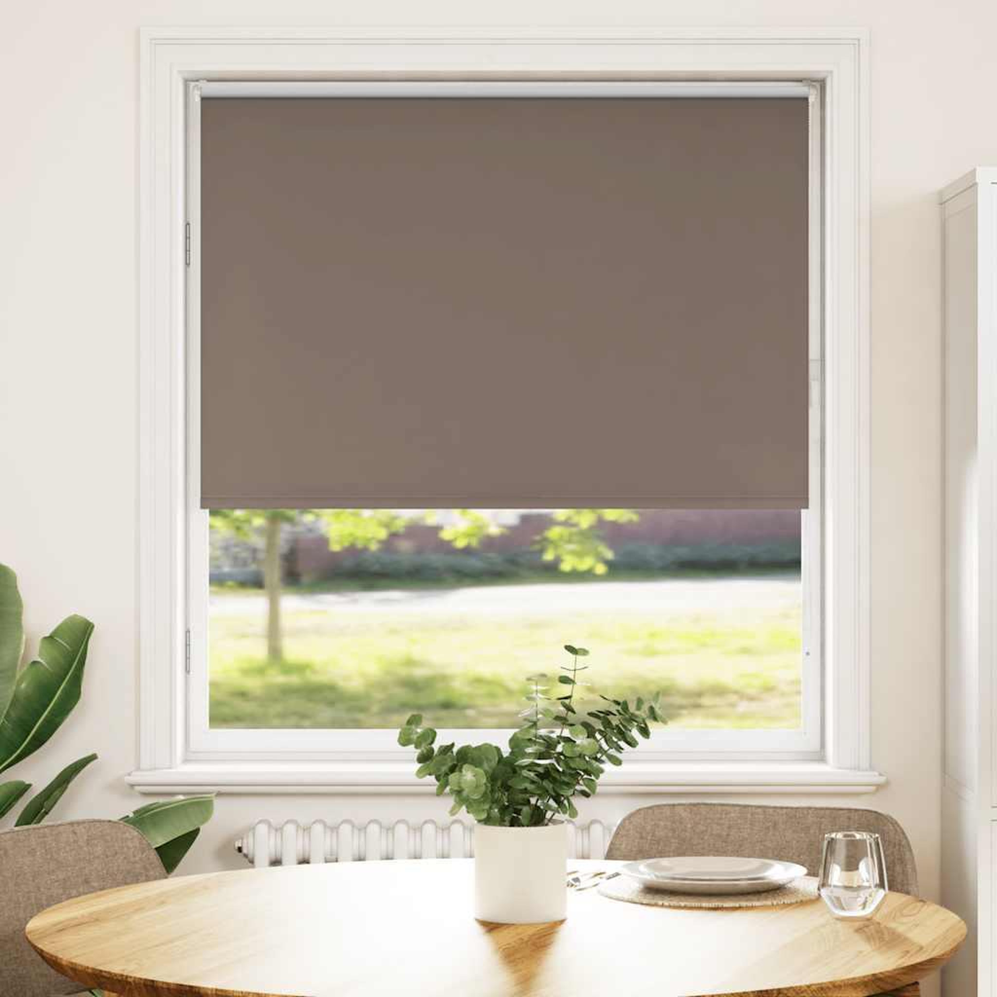 VIDAXL Store enrouleur occultant cafe 110x130cm largeur du tissu